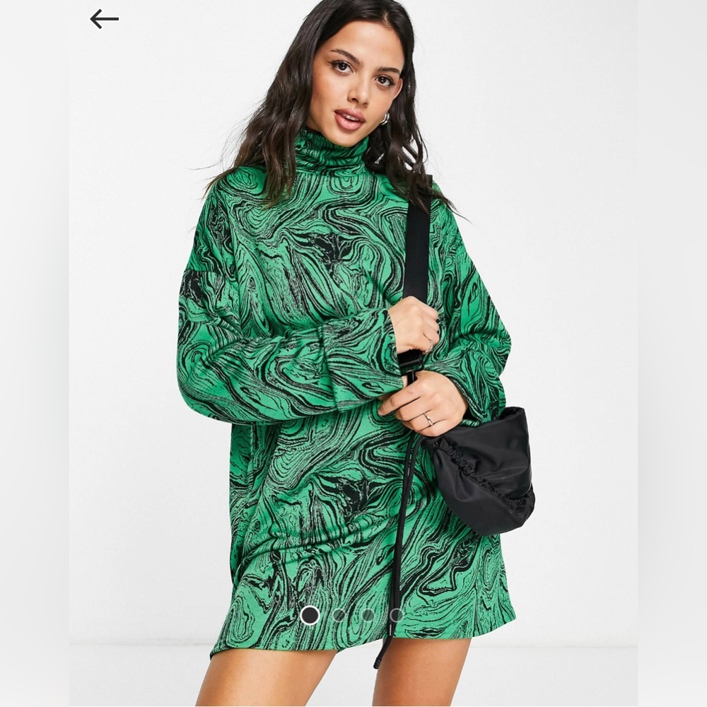 Green and Black Sweat Dress